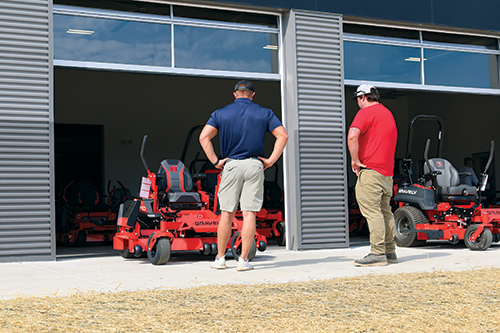 Burke's exclusively sells Ariens and Gravely zero-turn lawn mowers.