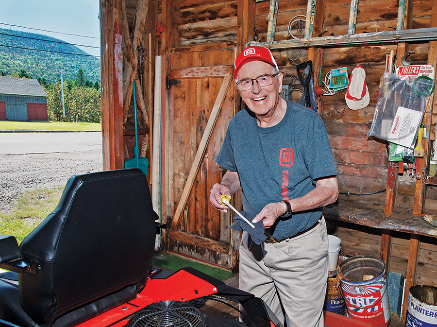 Jean Guy Gagnon enjoys performing regular maintenance on his Gravely ZT XL zero-turn lawn mower.